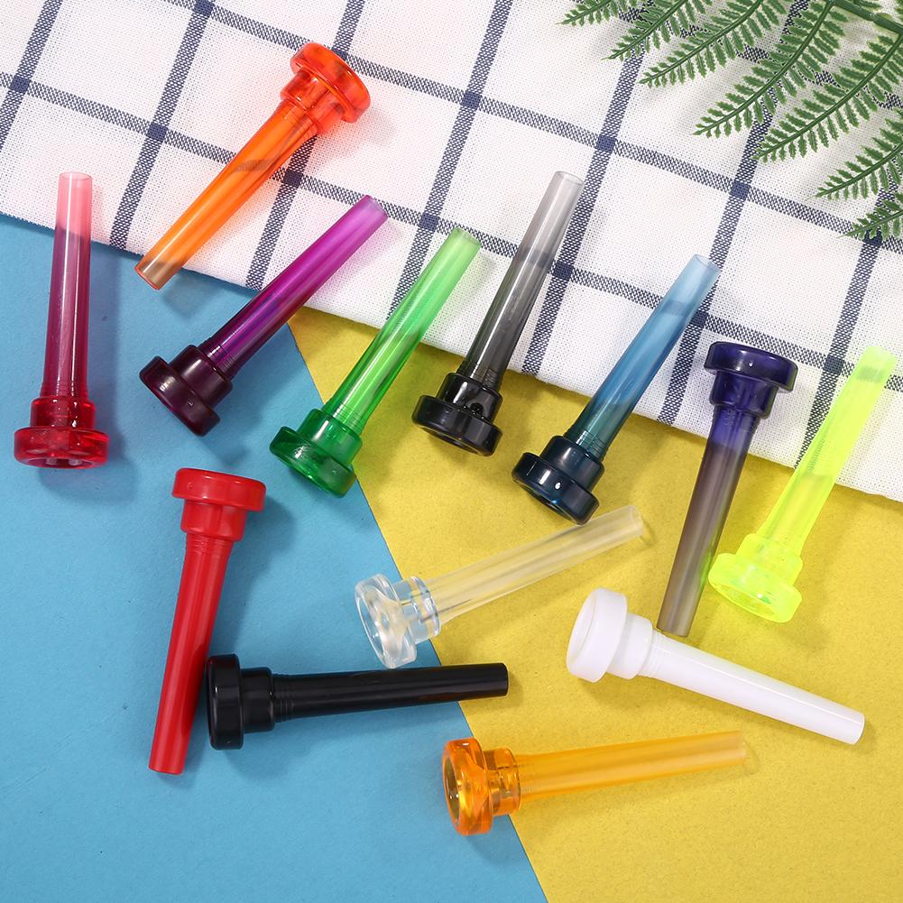 Boquilla de trompeta plástica 3C para principiantes, accesorios de trompeta Musical, partes y accesorios de instrumentos de latón amarillo blanco