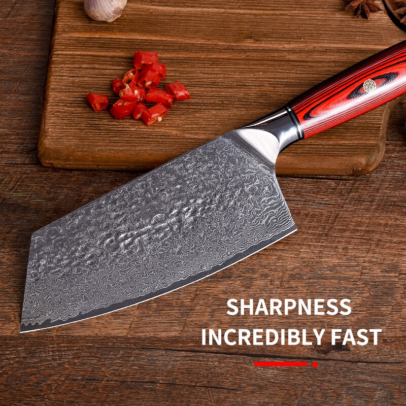 Damascus Chef Knife Stainless Steel Kitchen Knife Japanese Santoku Knives Sharp Cleaver Slicing Steak Knife Cooking Tool Cutelo