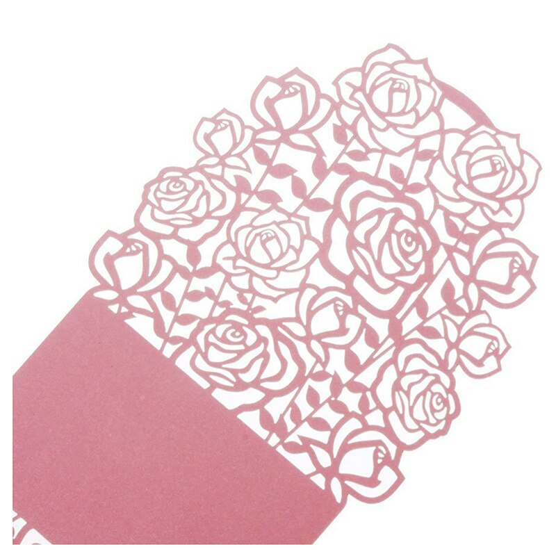 ! 12Pcs Romantische Rose DIY Candy Cookie Favor Box voor Wedding Party met Lint