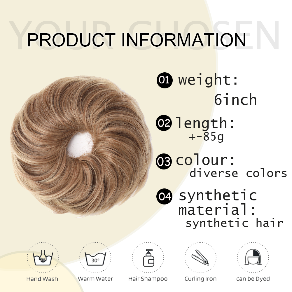 Messy Hair Bun Synthetic Hairpieces for Women Short Bun Tousled Synthetic Elastic Scrunchies Hairpiece for Women Girls