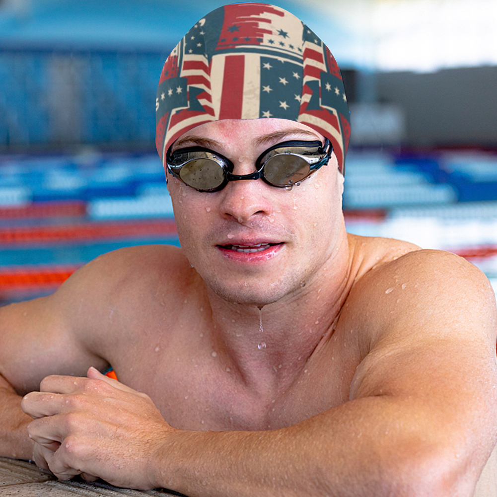 Cuffie da nuoto per uomo donna protezione elastica per le orecchie cappello da piscina per capelli lunghi cuffia da bagno estensibile copricapo