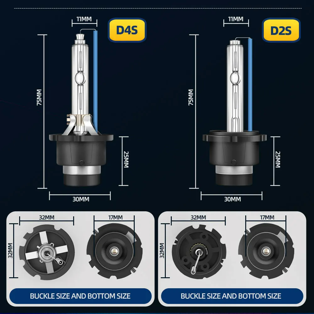 Kit de bombillas de Xenón HID para faro delantero de coche, luz de 3000K, 4300K, 6000K, 8000K, 12000K, K, 12V, 35W, D1S, D2S, D3S, D4S, D1R, D2R, D4R, 2 uds.