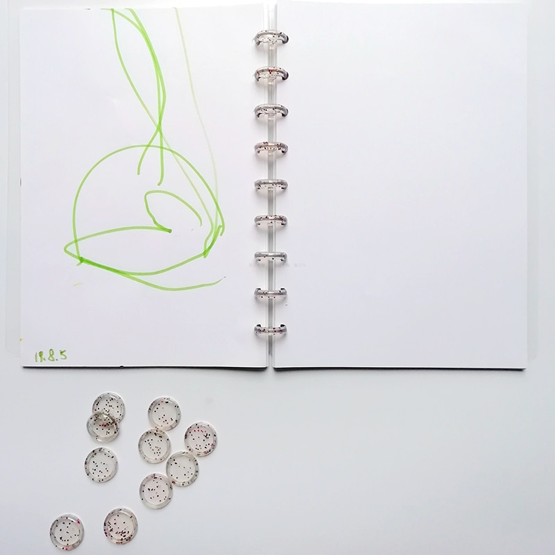 50PCS Flash Point Binding Rings Transparent Binding Disc Plastic Round Discs Button Binder Accessories Mushroom Hole Book Buckle