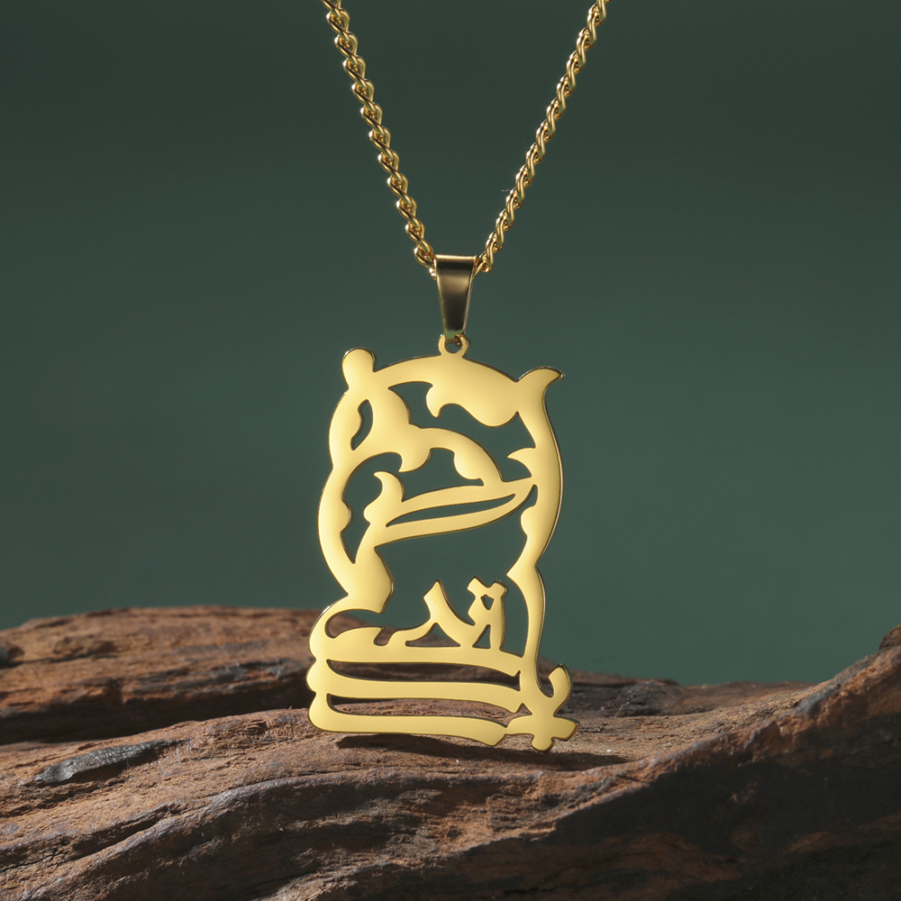 Dawapara Negen Punt Bahai Bahaism Ster Ketting Perzische Kalligrafie Farsi Parsi Hanger Roestvrij Stalen Sieraden