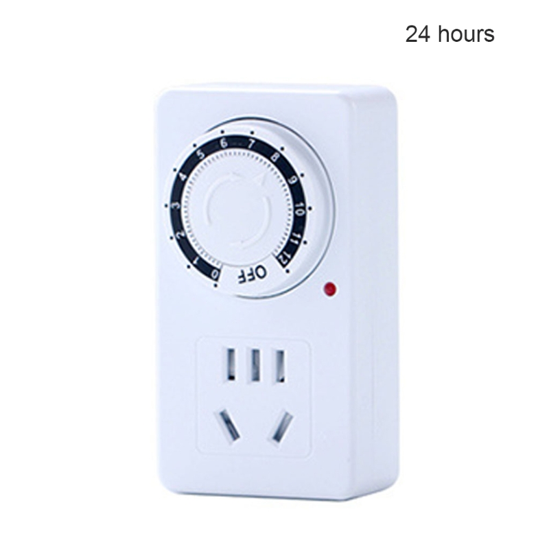 12/24 Hour Segment Timer Switch Energy Saver Plug Standard Size Hour Plug-in Timer Socket Set Programmable Time Control: 24 hours