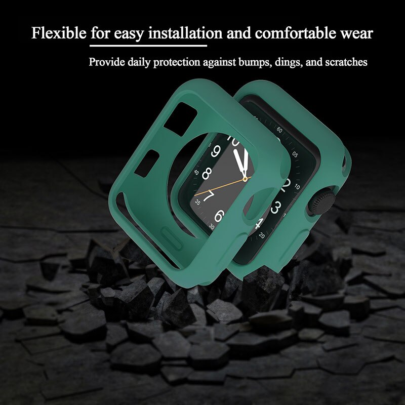 Candy Color Soft Silicone Case for Apple Watch 40MM 38MM Cover Protection Shell Watch Bumper Silicone Case for Apple Watch
