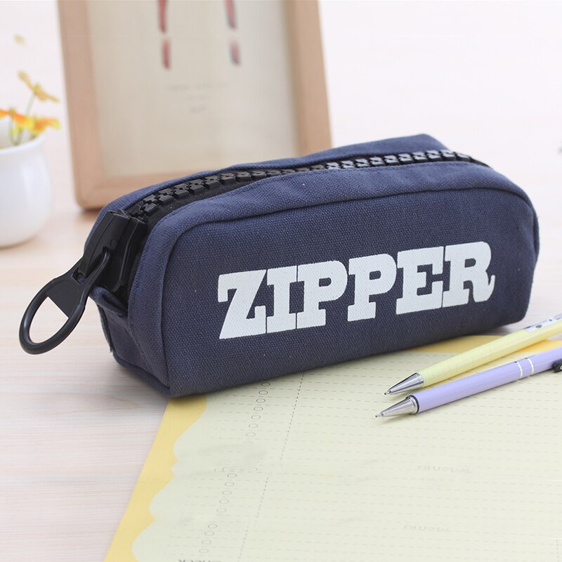 1 Pcs Kawaii Etui Colorfull Canvas Grote Rits Estuches School Potlood Doos Pencilcase Potlood Tas Schoolbenodigdheden Briefpapier: ZanLan