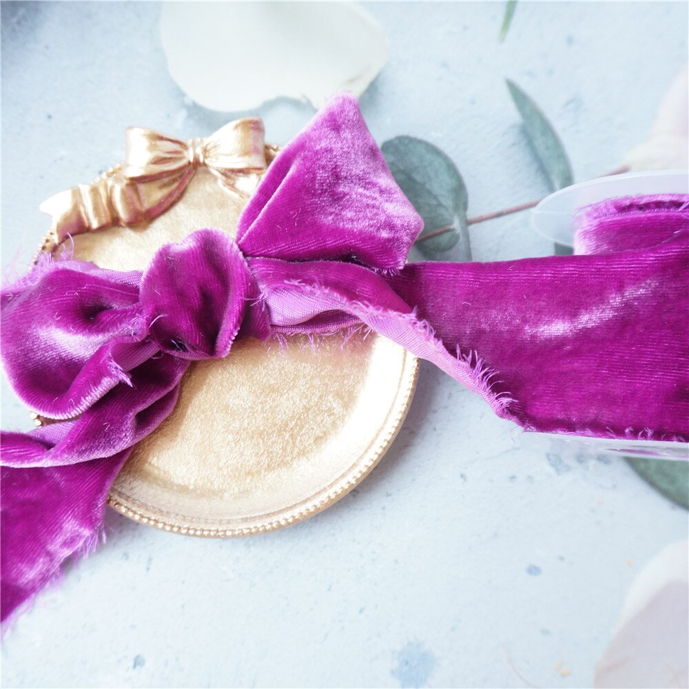 50mm Silk Velvet Ribbon With Frayed Edged Ribbon For Wedding Ribbon packaging ribbon 100% silk ribbon soft ribbon: 007
