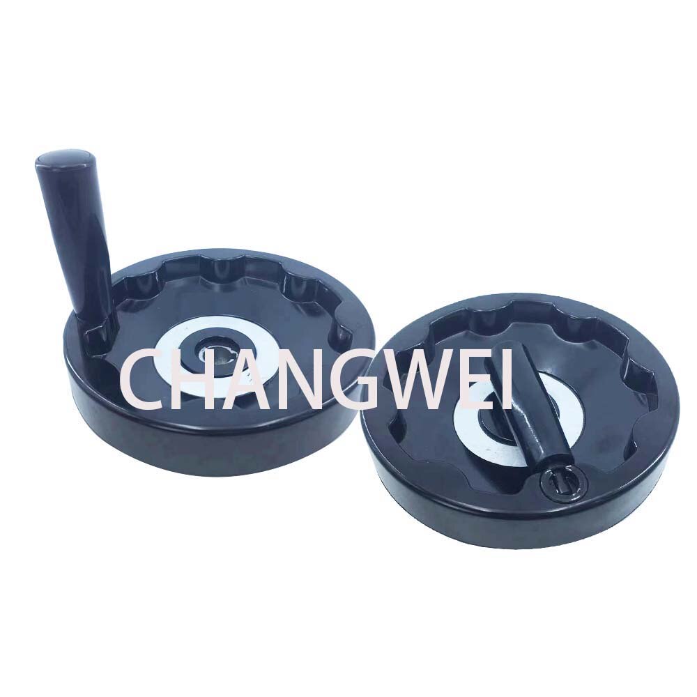 16×160 18×200 plastic alloy folding lathe milling machine handwheel, corrugated handwheel with rotating handle,