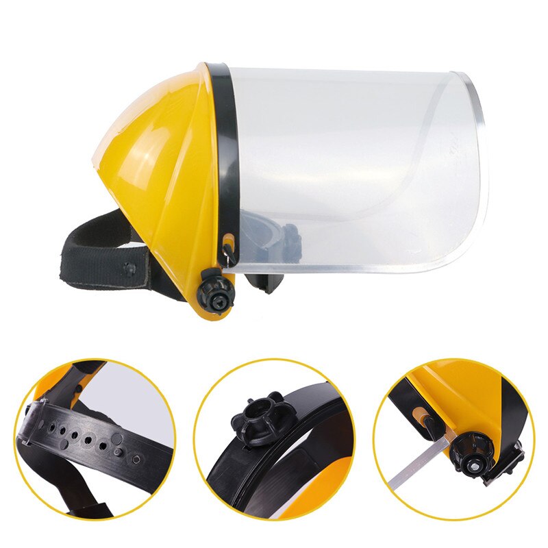 Industrial Safety Full Face Shield Wide Visor Clear Screen Anti-shock Face Screen Or Adjustable Steel Mesh Sports Safety Helmet