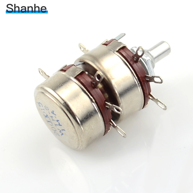 Potenciômetro duplo de 2 camadas, 2w, 4k7, 10k, 100k, 220k, 470k, 1m