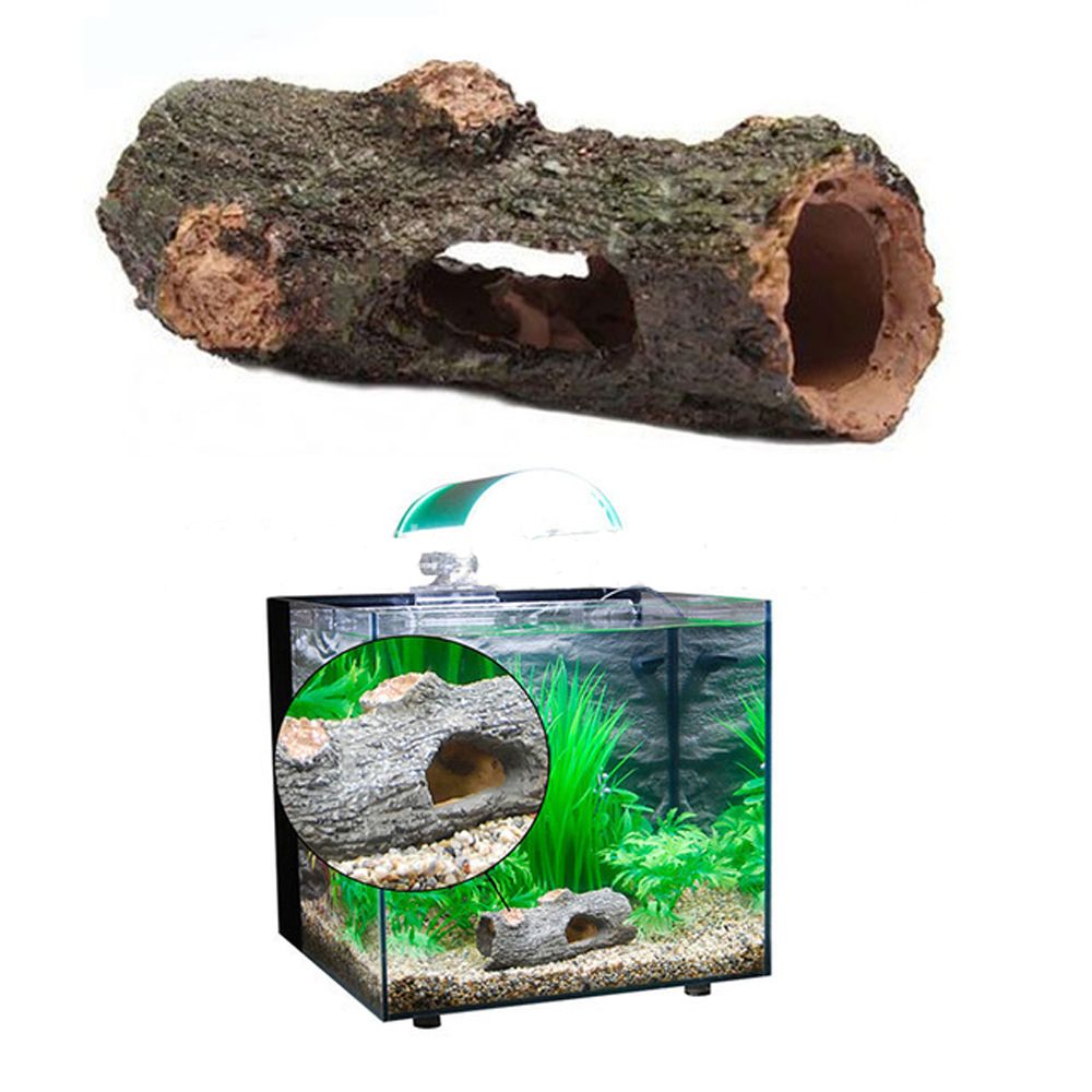 1 stücke Aquarium Dekoration Harz Hohl Stamm Simulation Baum Protokoll Künstliche Holz Höhle Landschaft Aquarium Liefert Zubehör