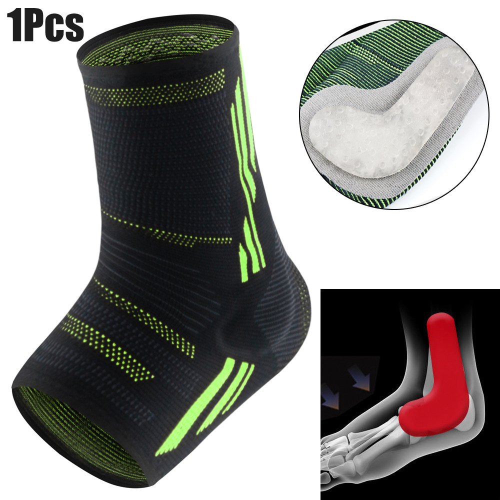 1 Stück Kompressions-Knöchelbandage, Silikon-Knöchelhülsenunterstützung, Schmerzlinderung von Plantarfasziitis, Achillessehnenentzündung, Gelenkschmerzen: XL / Grün