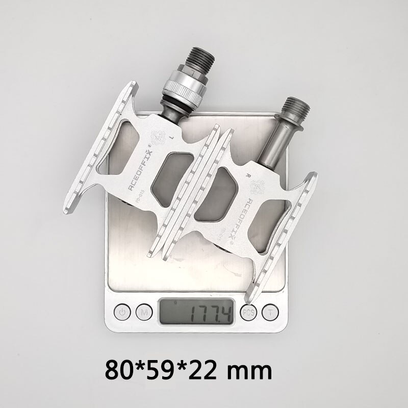 2 size ultralight 158g bicycle pedal for Brompton bike black/silver color aluminum + titanium axis 1pair: 177g silver left QR