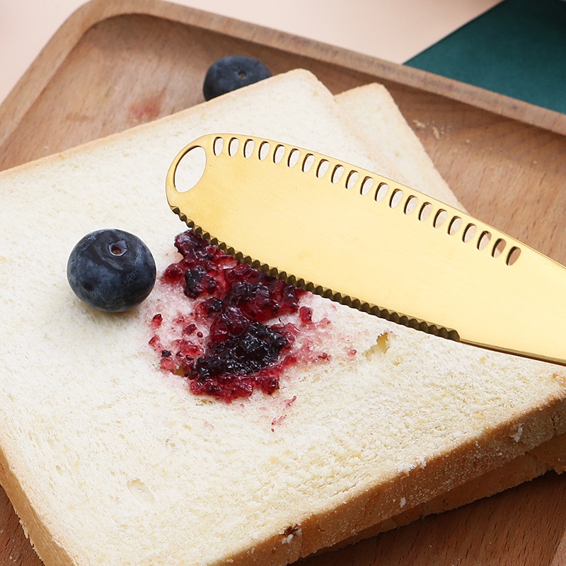 430 stainless steel butter knife cheese butter perforated tool bread jam baking butter tool