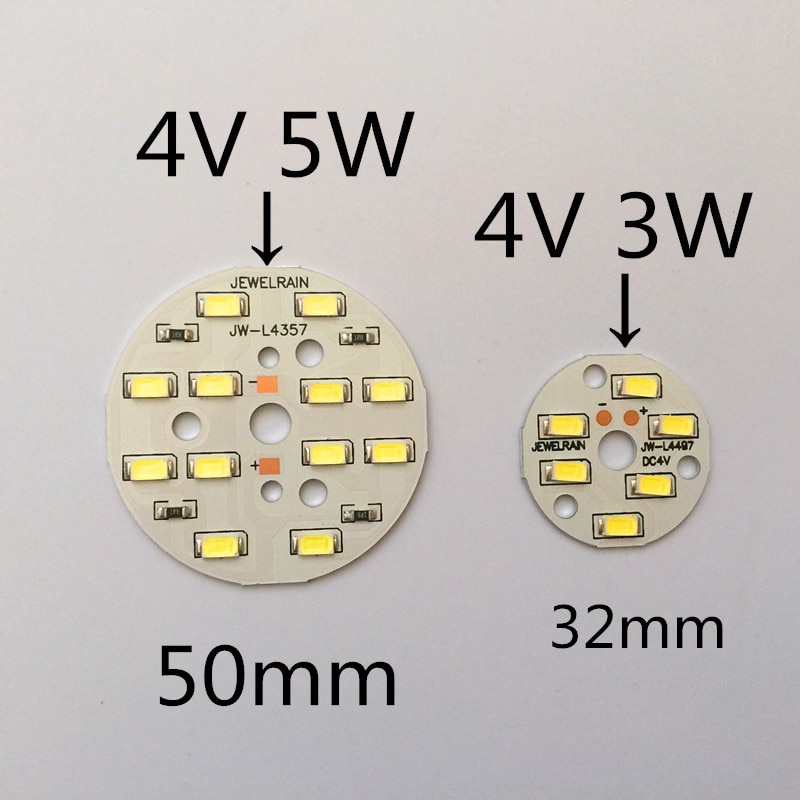 10 stks Kleine ronde licht boord 4 V strips licht plaat 50mm circulaire lamp board led kleine ronde light board 5 W
