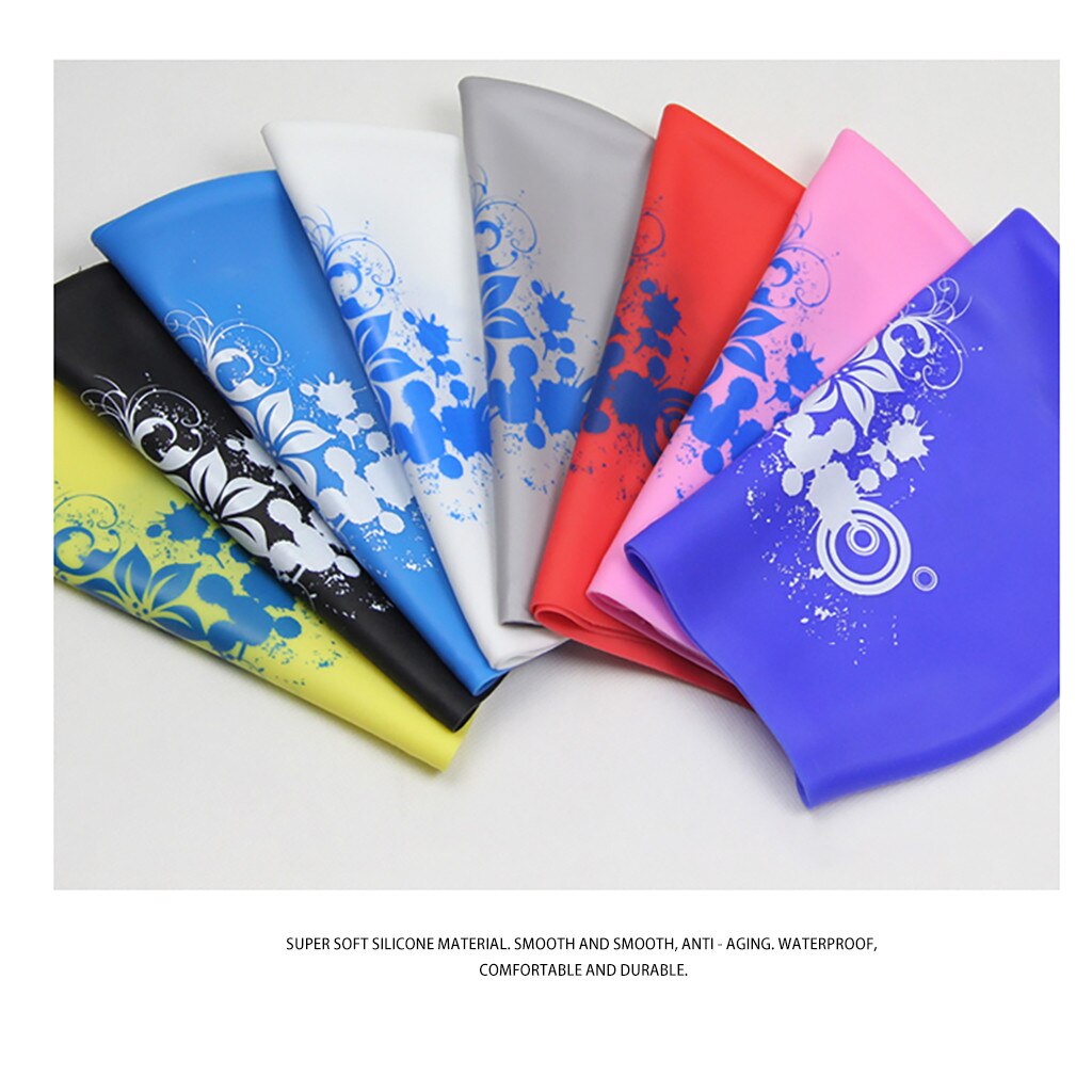 Elastic Waterproof PU Fabric Protect Ears Long Hair Sports Swim Pool Hat Swimming Cap Free size 3.0#