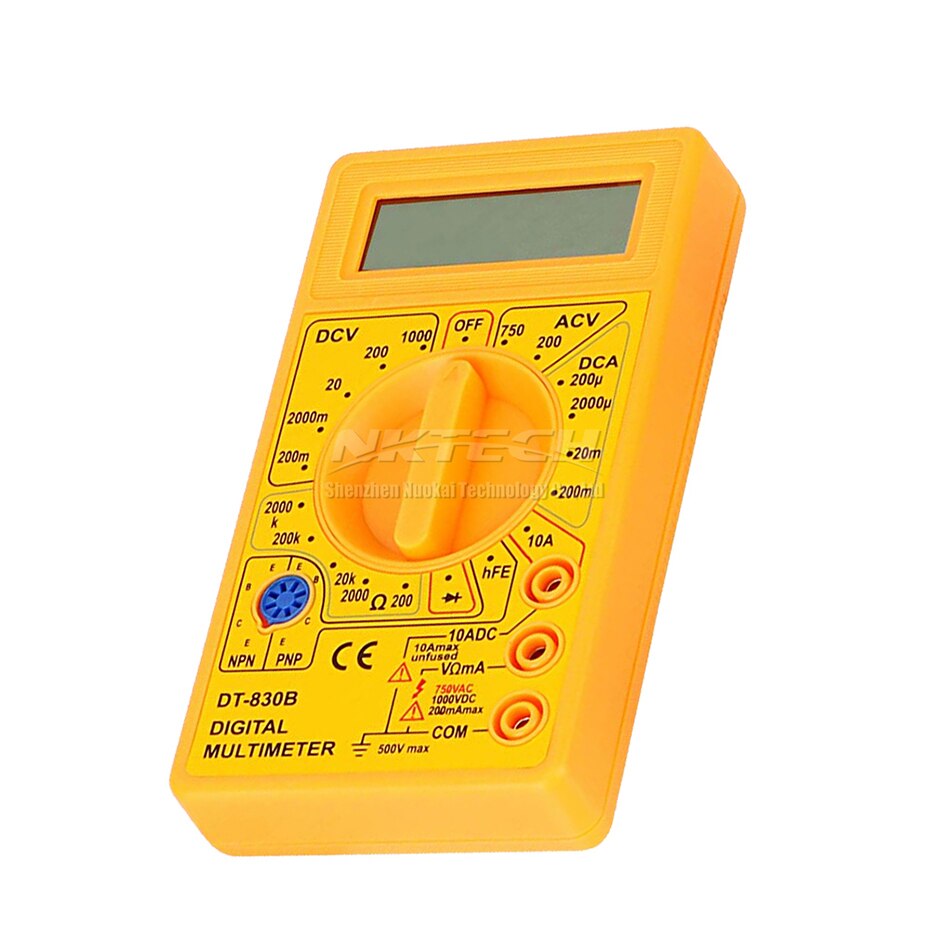 Yellow Digital Multimeter DT-830B Electric Voltmeter Ammeter Ohm Tester Digital Multimeter original retail box DT830B