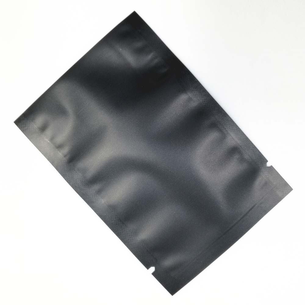 100Stck matt Schwarz Aluminium Folie Paket Heißsiegelfähigen oben offen Taschen für Bohnen Nüsse Getrocknete Lebensmittel Vakuum Lagerung Mylar Pack Beutel