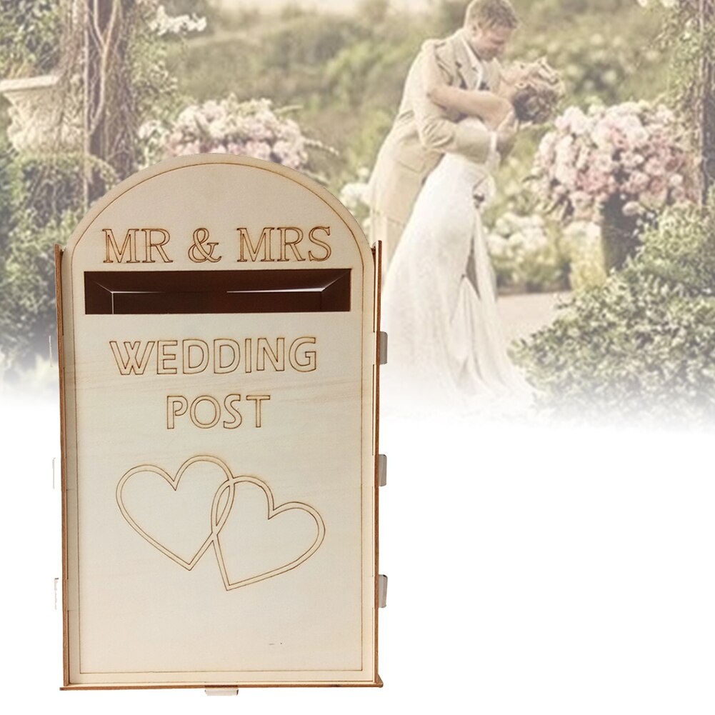 Retro Rustic Decoration Wooden Craft Guest Card Holder Party Supplies