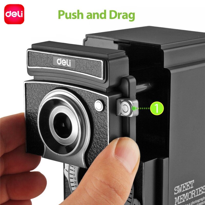 Deli 0668 manual pencil sharpener Vintage Camera Pencil Sharpener Hand Pencil Sharpener Student Pencil Sharpener