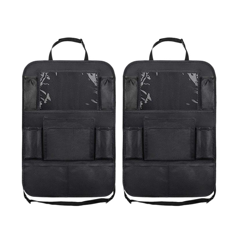 2 pçs sacos de armazenamento do bebê multi-função saco de armazenamento de carro bolsa de assento de volta do carro oxford pano organizador saco de banco de trás do carro preto