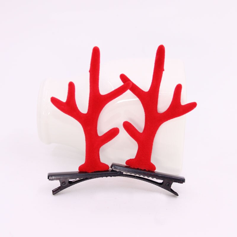 Christmas Cute Antler Hair Clips Festival Style Red Antler Headband Moose Mushroom Forest Nut Hair Accessories Hairpins