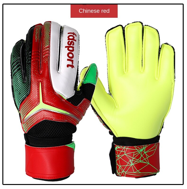 Men's Soccer Goalkeeper Gloves Full Latex Soccer Goalie Training Gloves Football Protection Keeper Gloves Adult: Red / size 9