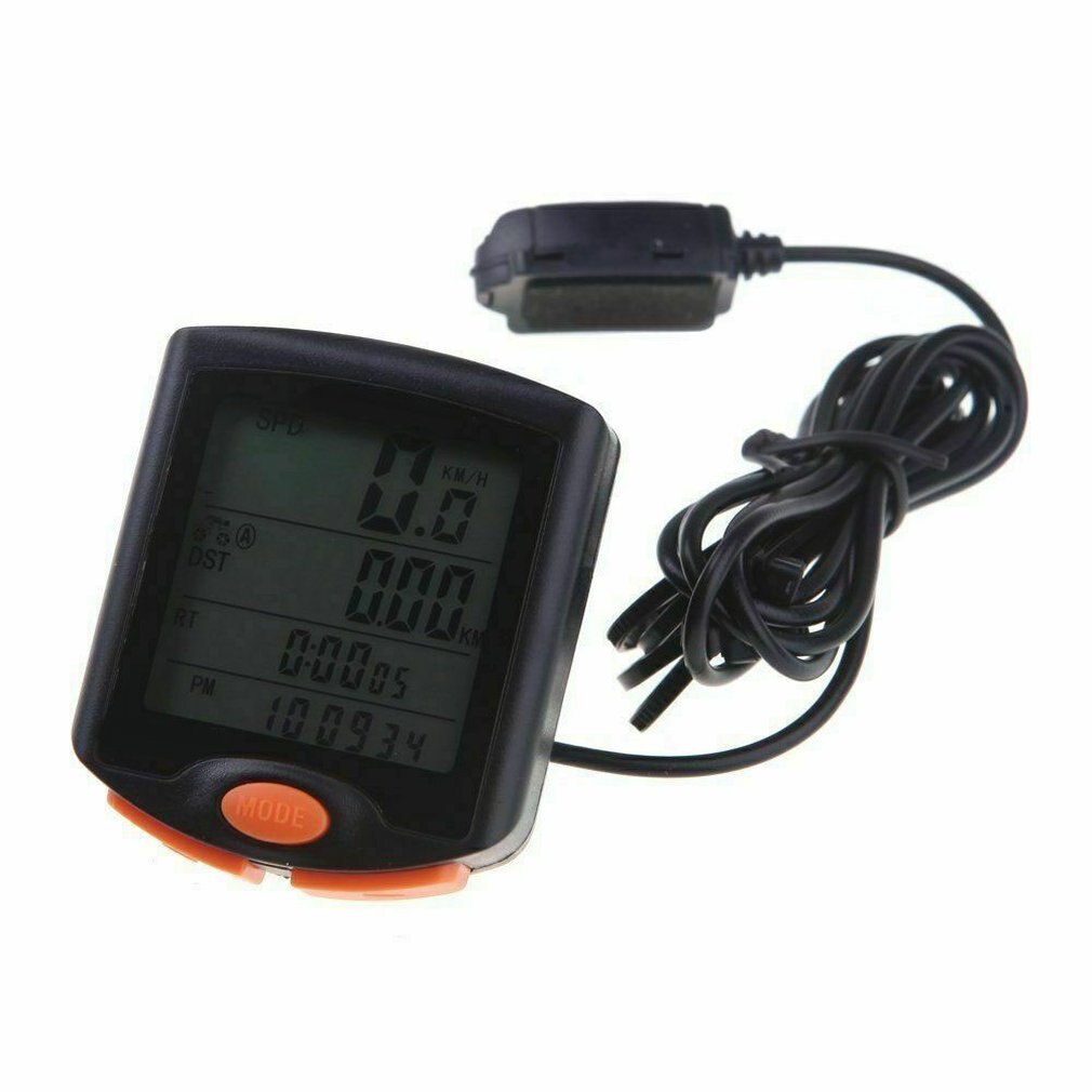 Wire Wireless Cycling Bike Computer Bicycle 8 Languages LED Speedometer Odometer Backlight LCD Screen Waterproof Tachometer