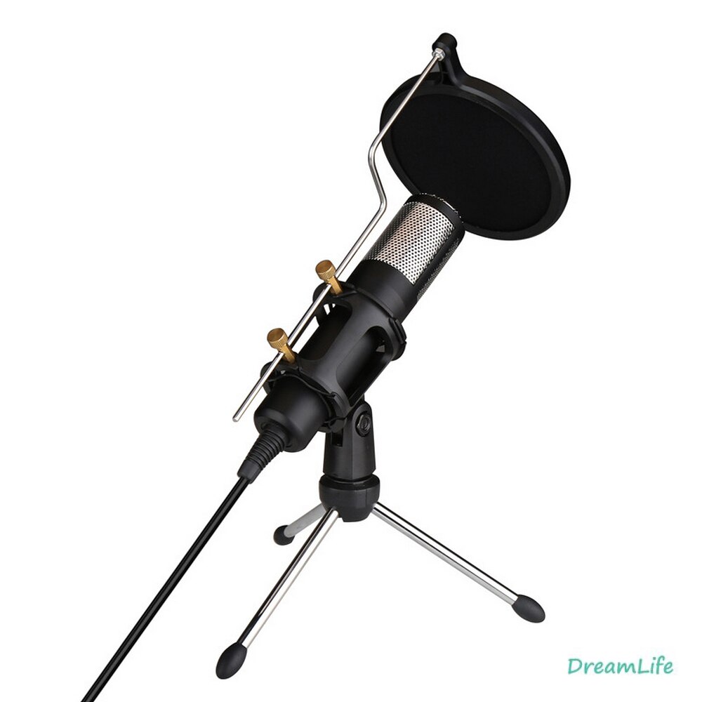 Plug and play dual channel USB condenser microphone live microphone free drive computer conference desktop voice chat microphone