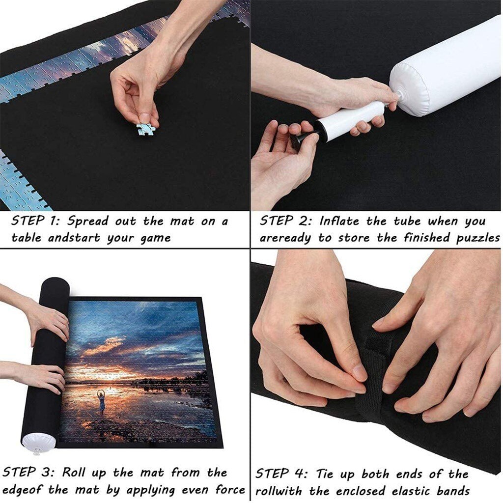 Jigsaw Puzzle Roll Mat Puzzle Storage Puzzle Saver Environmental Friendly Material, Store Jigsaw Puzzles Up To 1,500 Pieces