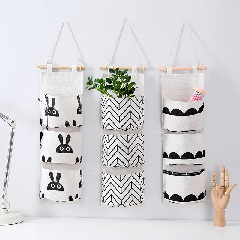 3 Taschen süße wand montierte Aufbewahrung tasche Schrank Organizer Kleidung hängende Aufbewahrung tasche Kinderzimmer Beutel Wohnkultur