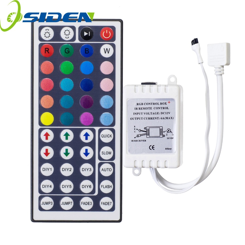 Led Controller 44 Keys LED IR RGB Controler LED Lights Controller IR Remote Dimmer DC12V 6A For RGB 3528 5050 LED Strip