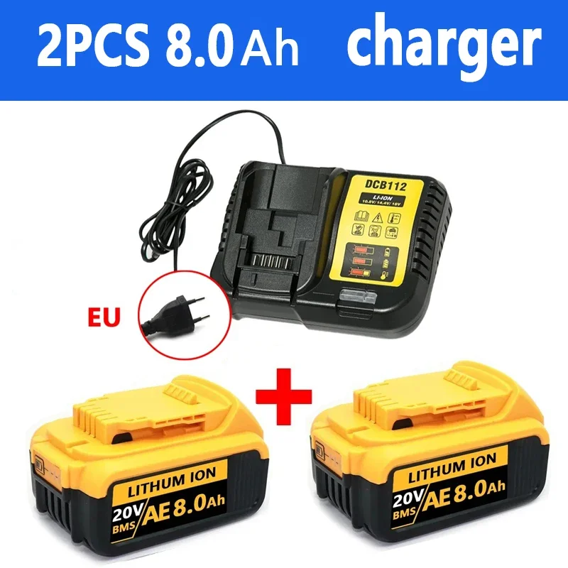 Para Dewalt original 20V 18V,12.0AH, DCB115, cargador de batería DCB118, carga rápida, batería de litio, batería de herramientas: Naranja
