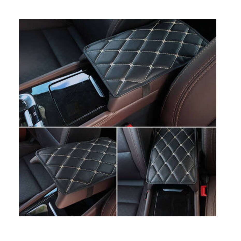 Tapis d'accoudoir universel intérieur de voiture en cuir, boîte de rangement pour accoudoir, Console centrale automobile, couverture étanche, 29x17cm