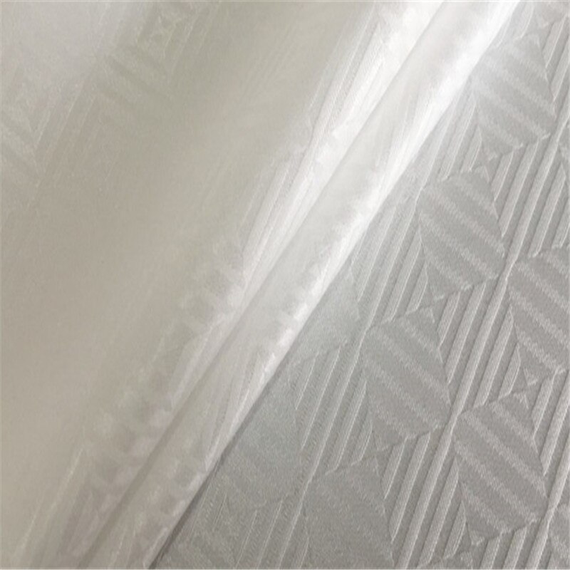 Jacquard silke bomuldsstof 16 momme bånd klassisk mønster brokade silke blend materiale til fremstilling af smukke tøj: 1 hvid