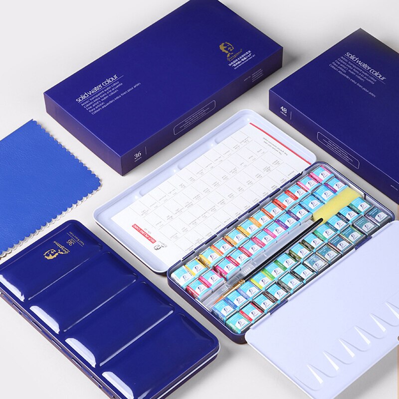 Giorgione High-End Kunstenaar Aquarel Verf Set Bevat Parelmoer Kleur Met Aquarel Kwast In Een Draagbare Metalen Doos