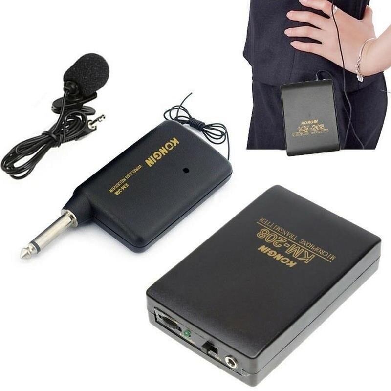 Clip-On Draagbare Draadloze Lavalier Microfoon Hals Microfoon Met Fm Zender Ontvanger Revers Clip Mic Microfoon