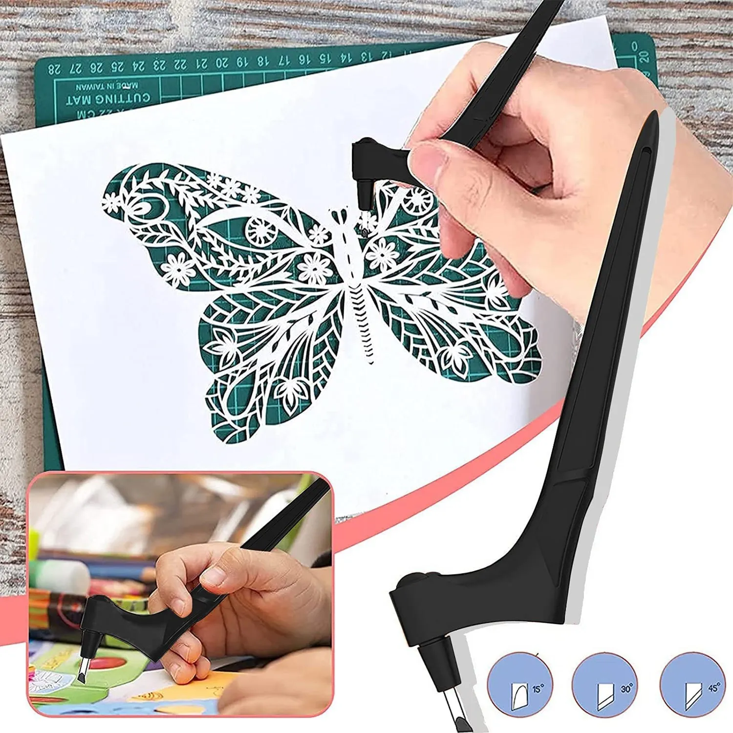 DIY Art Craft Cutting Tools 360 Rotating Blade Paper Cutter 3 Replace Knife Wear Resisting Cutting Tool Window Grilles Making