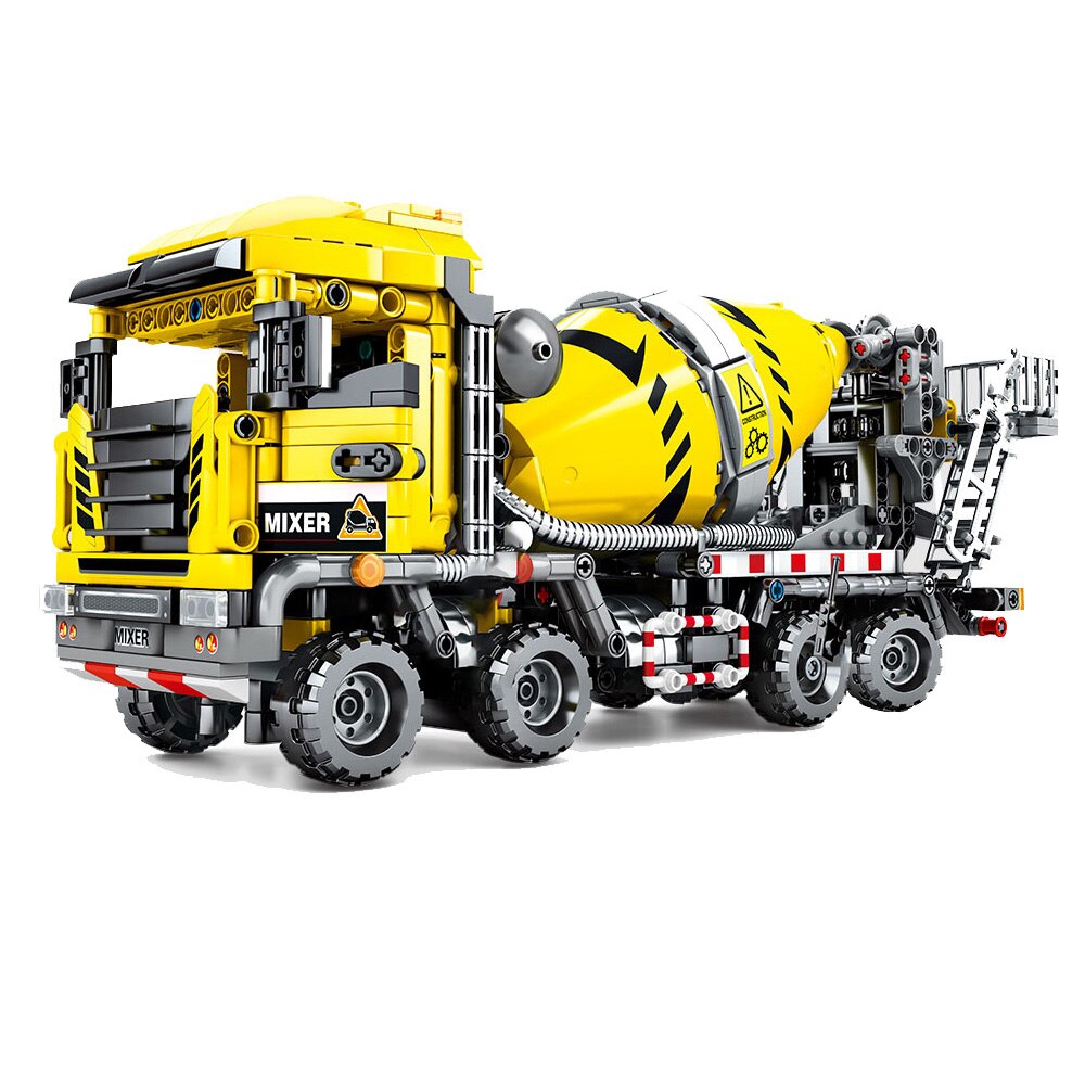Modell Block Stadt Ingenieurwesen Fahrzeug Bergwerk Transport Auto Bagger Rührwerk Lkw Bau Ziegel Spielzeug