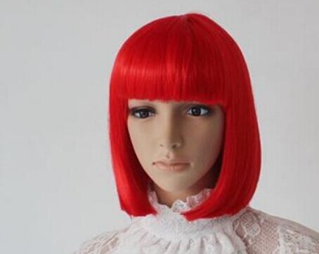 Perruque BOB cheveux courts lisses pour femmes | Frange Cosplay, 13 couleurs, pour fête, spectacle sur scène, fournitures de fête,: XR