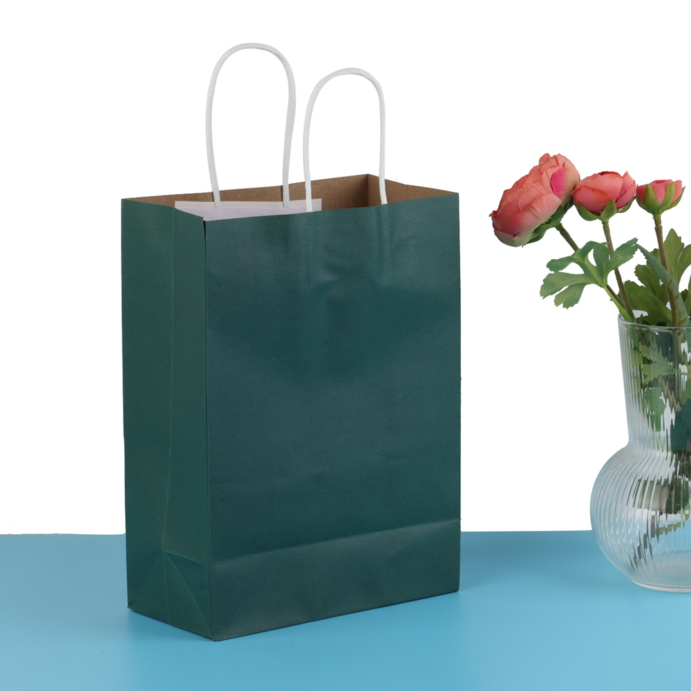 2/5/10 Stuks Kleurrijke Kraft Papieren Zakken Diy Multifunctionele Papieren Zak Met Handvatten Festival Kerst Cadeau Verpakking Zakje Boodschappentassen