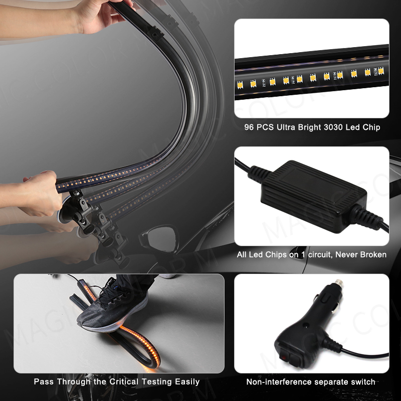 96 LED 3030 perles pare-brise avant lampe clignotante d'urgence voiture lampe stroboscopique barre feu de signalisation Auto toit voyant d'avertissement 12V
