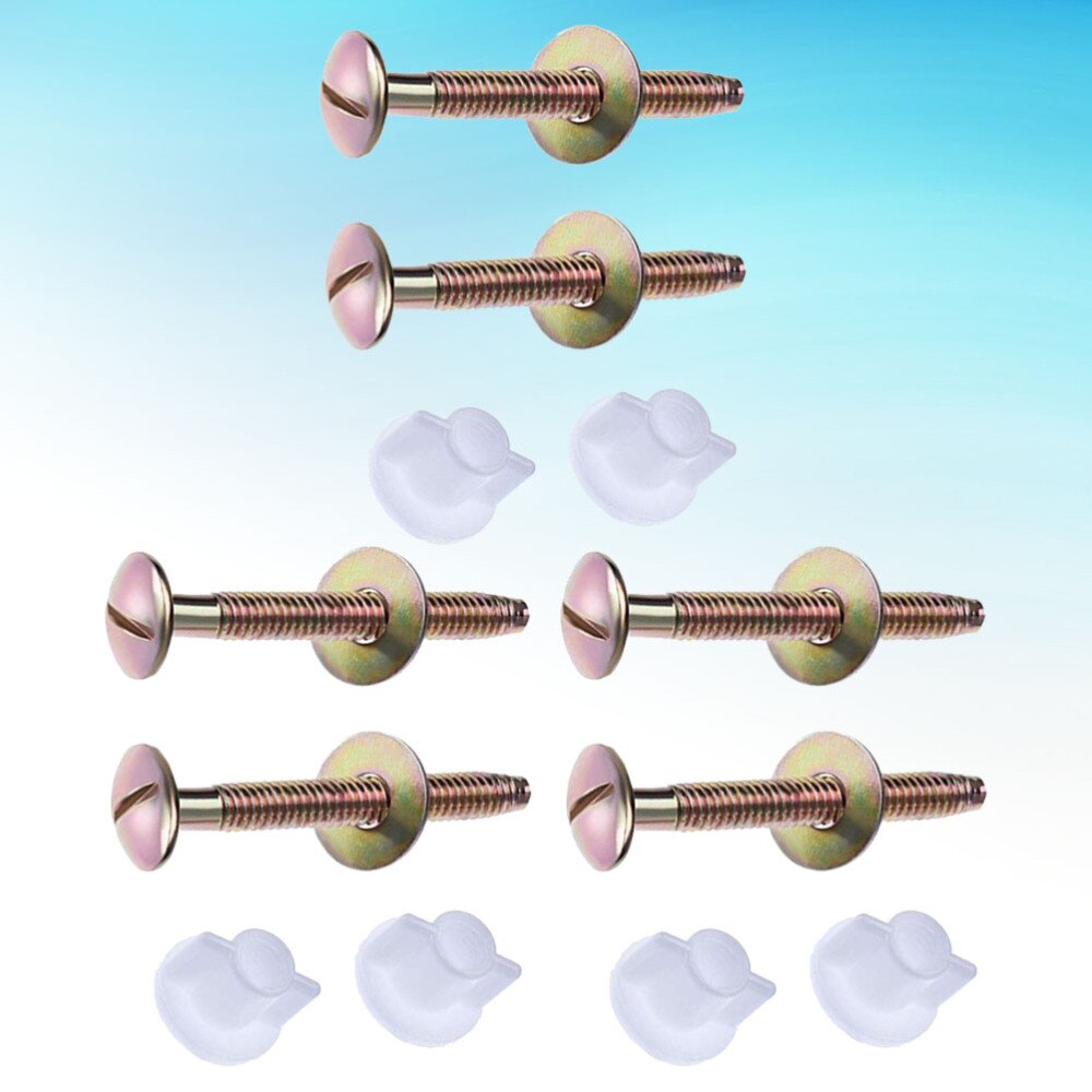 6pcs Toilet Bolt Toilet Tank Screw Fixing Bolt Fixed Fittings Toilet Screws Toilet Accessories with Nuts and Washers