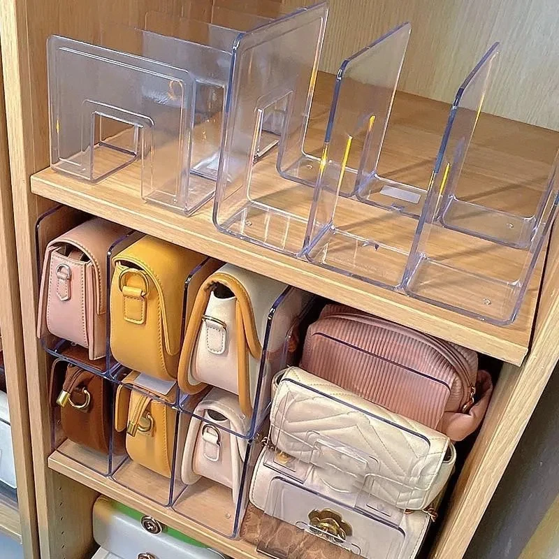 Handtasche Lagerbier Regal für Frauen klar Acryl Trennwand Vitrine Handtasche Bücher Teiler Veranstalter Luxus Taschen Lagerbier Regal