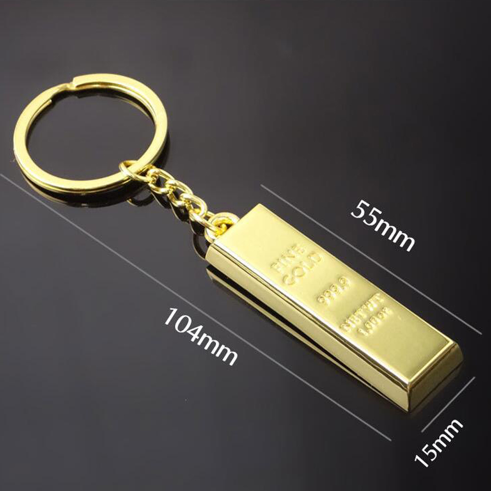 Car Keychain Gold Bar Key Rings Decoration for Mitsubishi Pajero Land Rover freelander Mazda 626 Chrysler 200 Key Chain