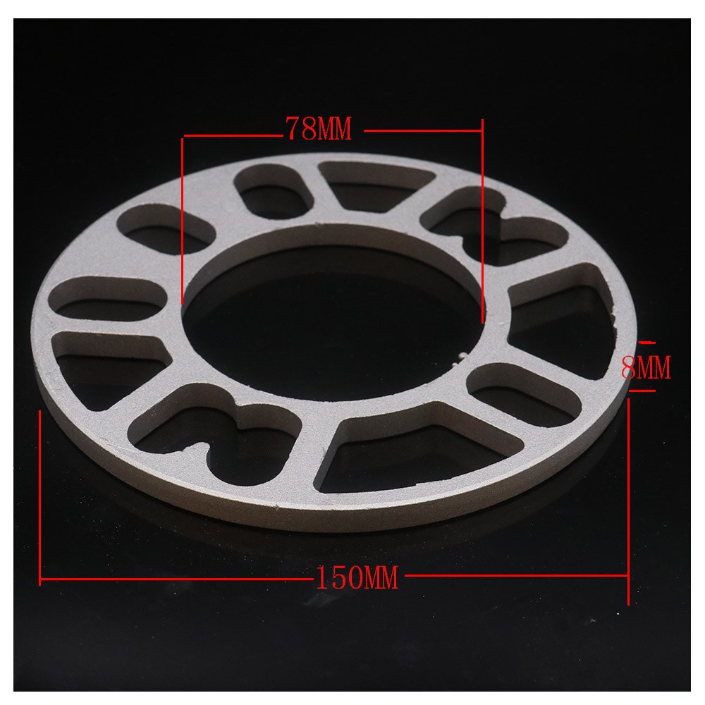 2pcs 3mm/5mm/8mm/10mm Car Aluminum Alloy Wheel Spacer Shims Plate For 4 Hole Wheel Hub 4X98 4X100 4X108 4X114 Car Accessaries: 8MM