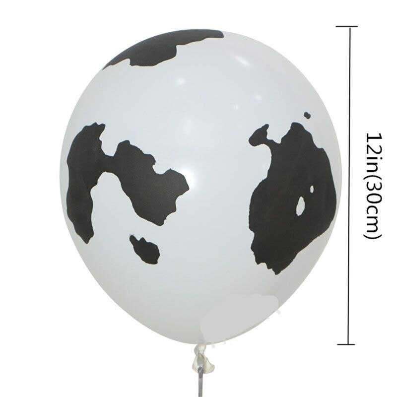 100Pcs 12’’ Funny Cow Print Latex Balloons Perfect for Children's Birthday Party Supplies Decoration L4MC