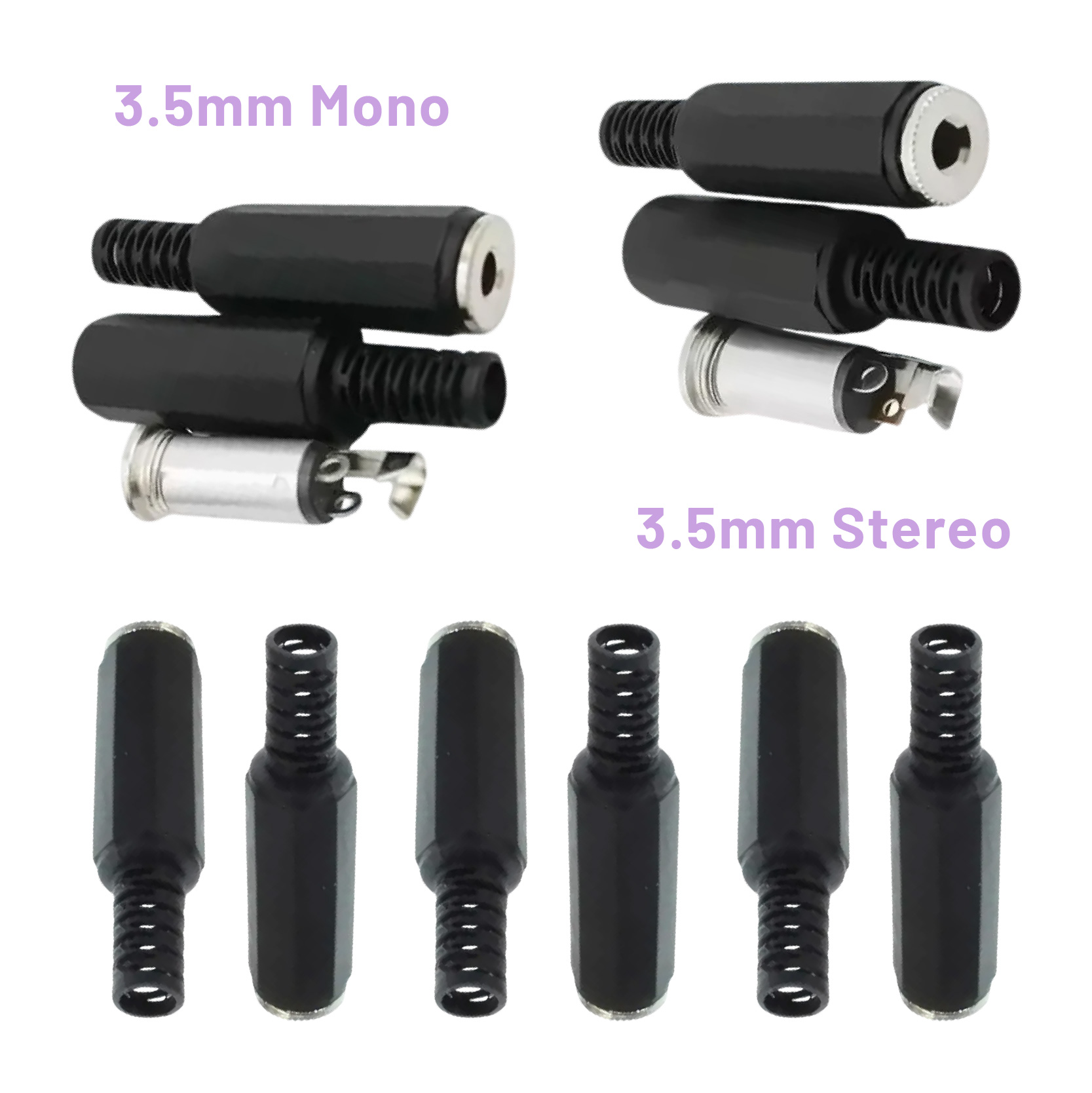 5/20 szt. Gniazdo audio 3,5 mm żeńskie stereofoniczny mononukleoza robić lutowania, adapter elektryczny, czarne