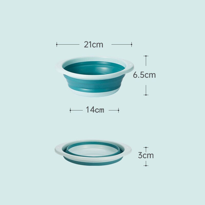 Plastic Silicone Folding Basin Portable Camping Wash Basin Car Wash Bucket Household Kitchen Fruit Clean Basin Home Supplies: Blue S